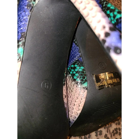 Women's Size US 6 Multicolor Snake Pattern Buckle Open Toe High Heels (SSS) - Picture 9 of 9